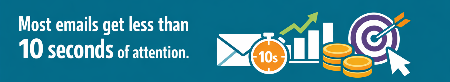 Teal Email Attention Banner with Minimalist Icons and Headline-1