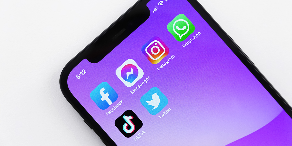 Social media apps on phone